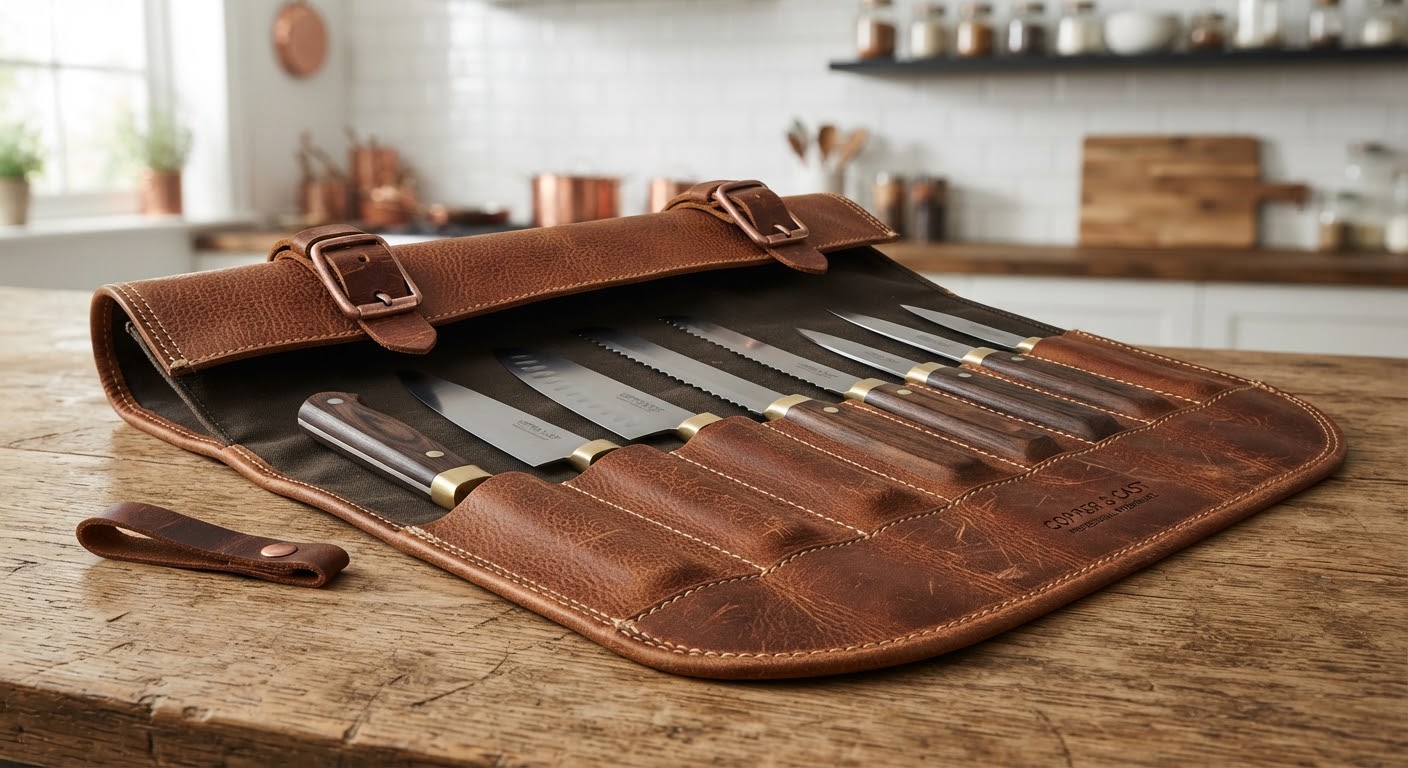 Canvas & Leather Knife Roll — product photo